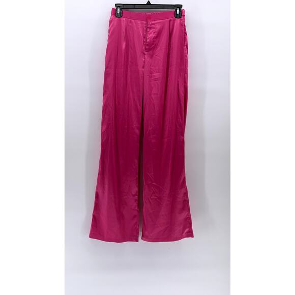 ADIKA Women's Fuchsia Pink Wide-Leg High-Rise Dress Up Pant SZ S - Picture 1 of 10